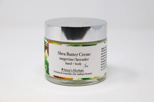 Anya's Herbals - Organic Shea Butter Hand Creme, Body Creme, in Tangerine/Lavender