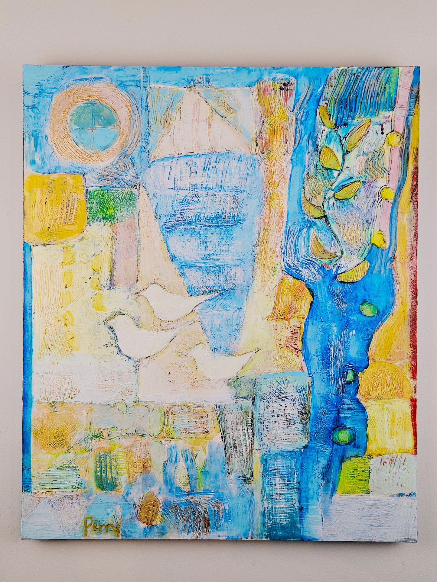 Liz Perry - "Tidal Trio" 18x24 Acrylic on Wood