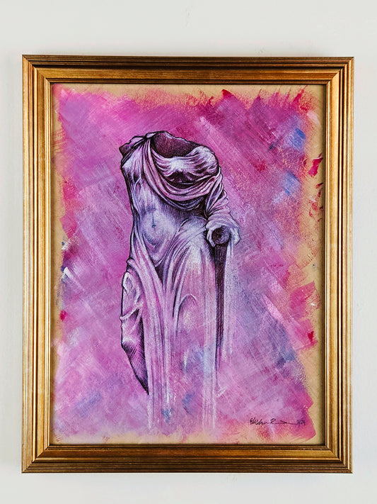 Elisha Rennert - "Venus #1" - Acrylic, Pen, Prismacolor - 9x12