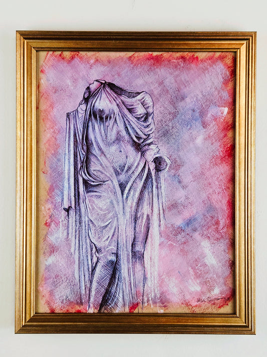 Elisha Rennert - "Venus #2" - Acrylic, Pen, Prismacolor - 9x12