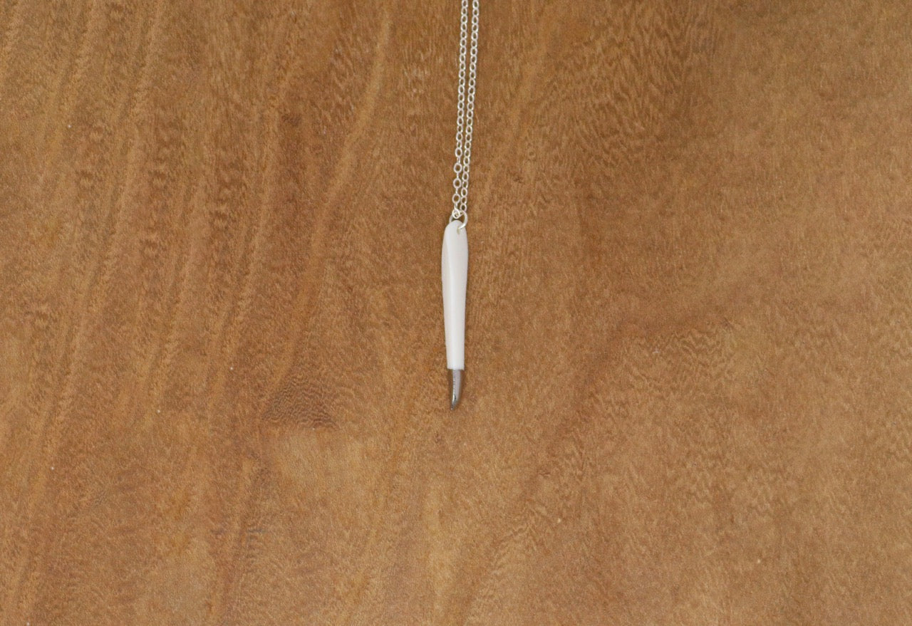 Katy Taylor - Horseshoe Crab Tail Silver Necklace - KT106