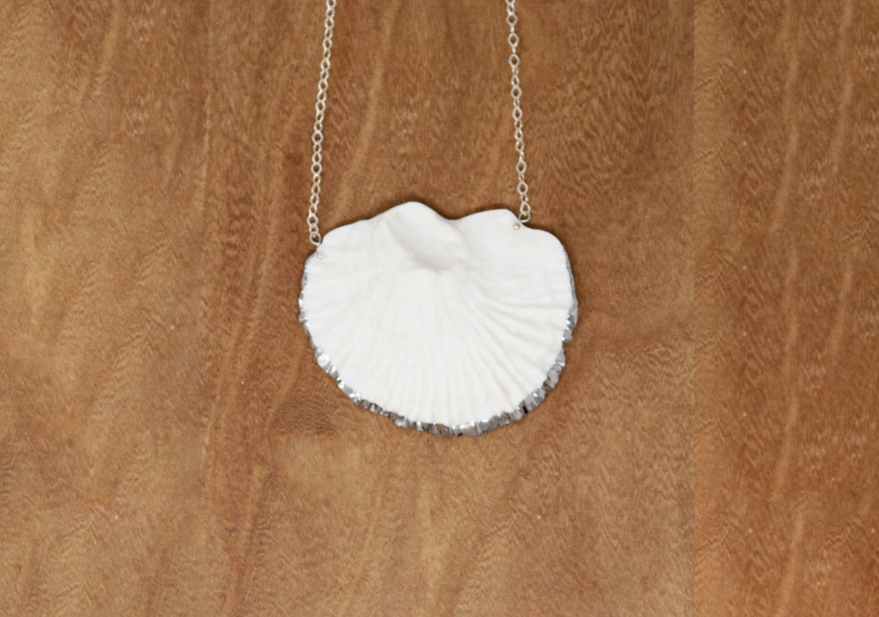Katy Taylor - Belon oyster necklace with silver - KT91
