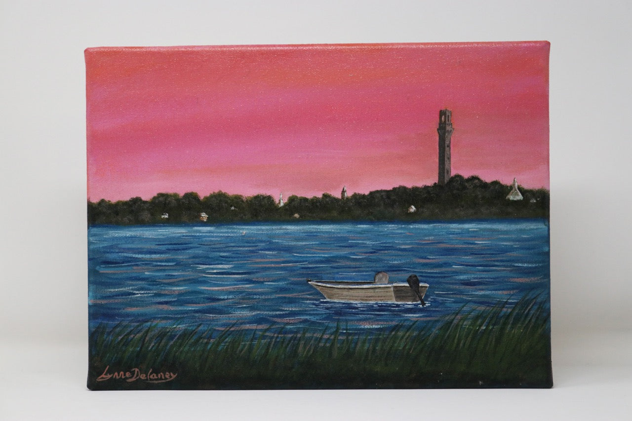 Lynne Delaney - Pink Flair in Ptown - 9" X 12"