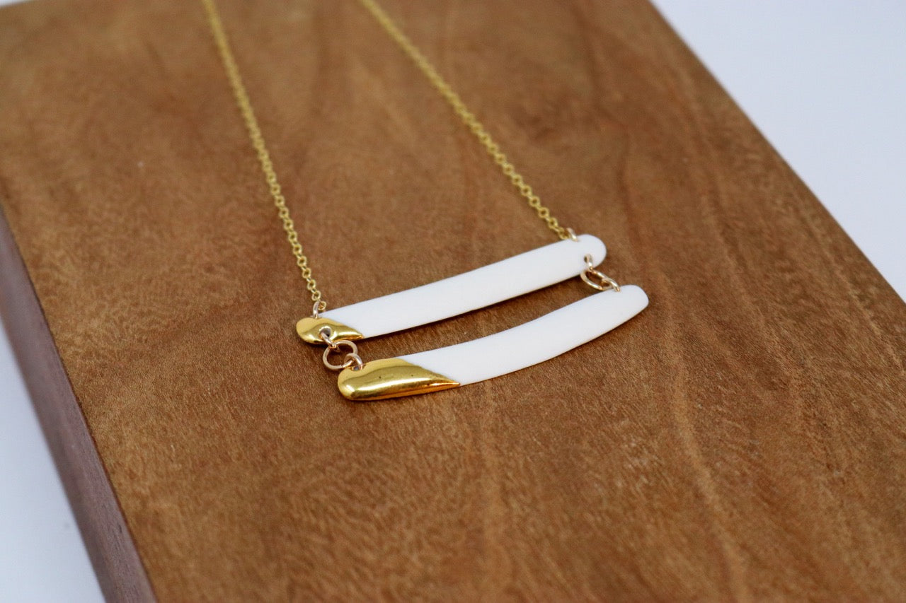 Katy Taylor Studio - Razor Clam Necklace 2" GF Twin - KT130