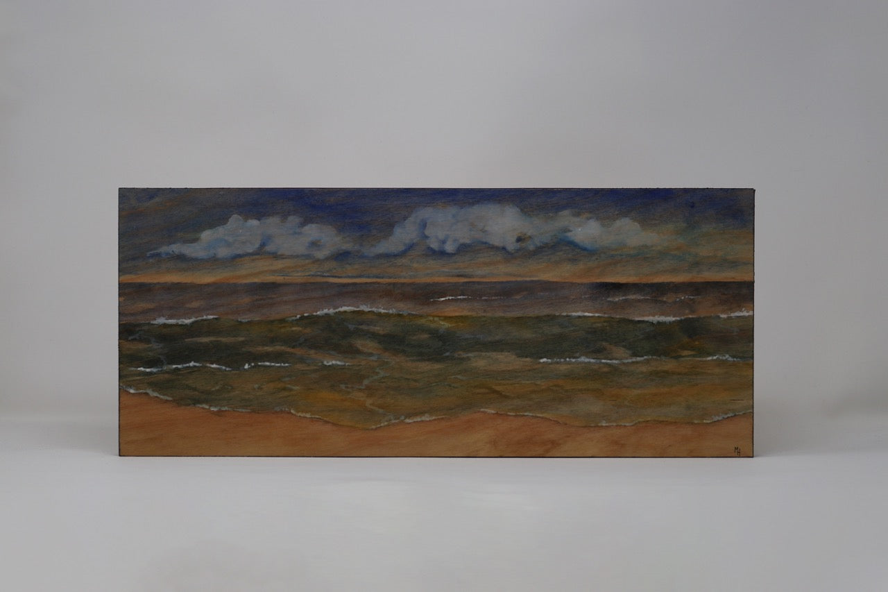 Michael Hilbig - 7"x20" Watercolor Painting on Wood