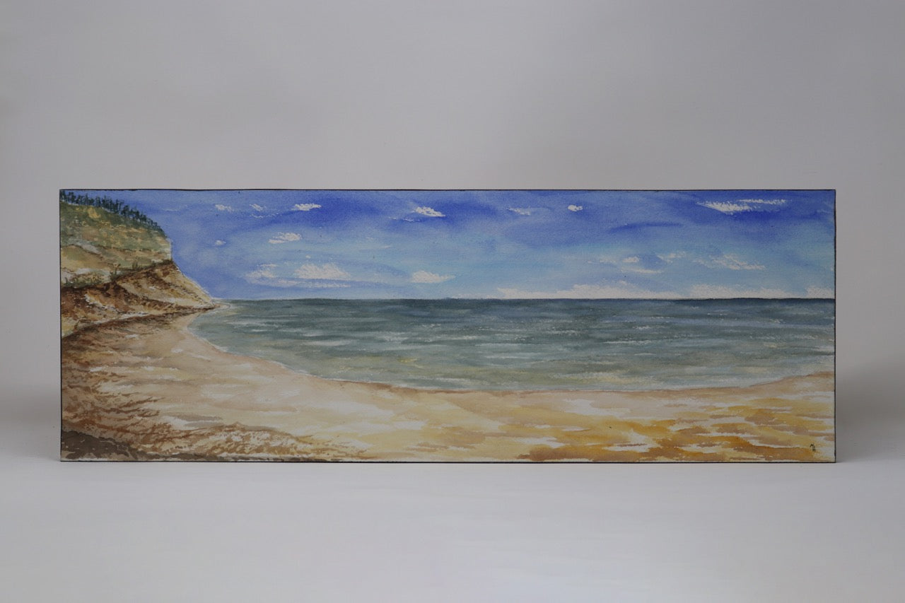 Michael Hilbig - 7"x20" Watercolor Painting on Wood