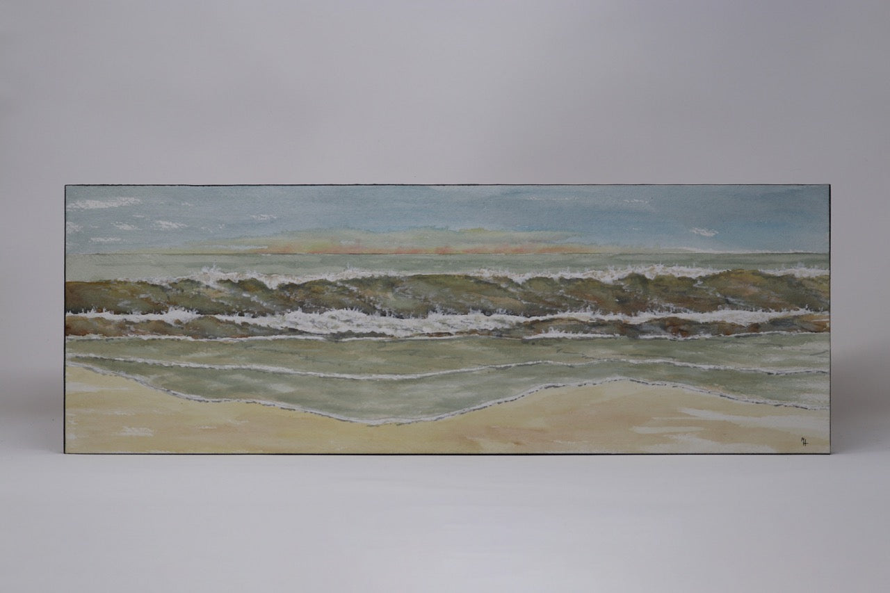 Michael Hilbig - 7"x20" Watercolor Painting on Wood