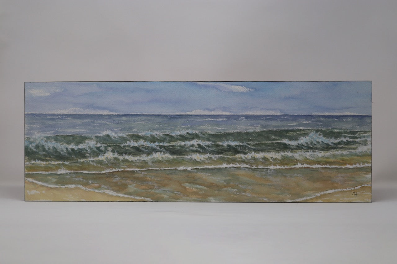 Michael Hilbig - 7"x20" Watercolor Painting on Wood