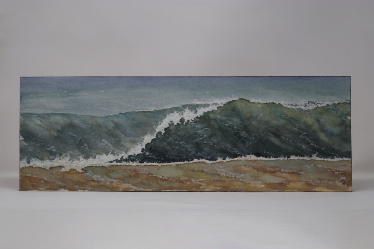 Michael Hilbig - 7"x20" Watercolor Painting on Wood