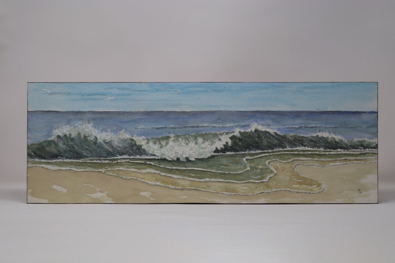 Michael Hilbig - 7"x20" Watercolor Painting on Wood