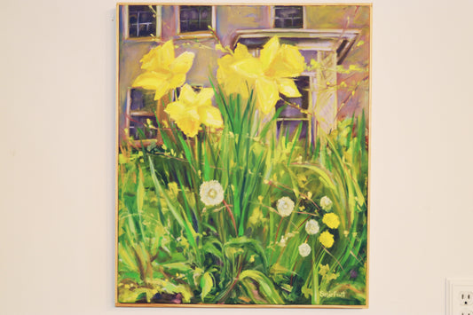 Susie Frost - Daffodils + Dandelions - 20x24 Oil