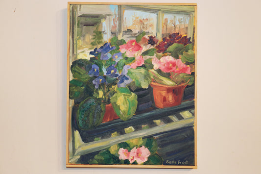 Susie Frost - Greenhouse Violets - 11x14 Oil