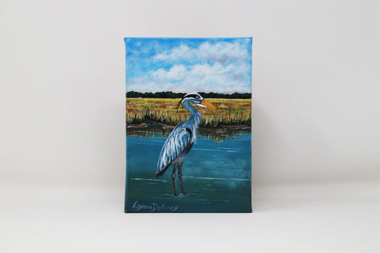 Lynne Delaney - Blue Heron - 5x7 Acrylic