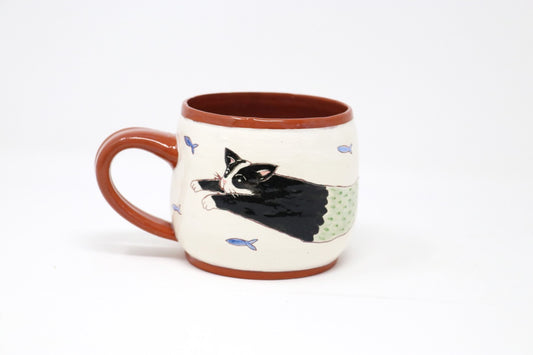 Siggy Ceramics - Mercat Tuxedo Cat Mug