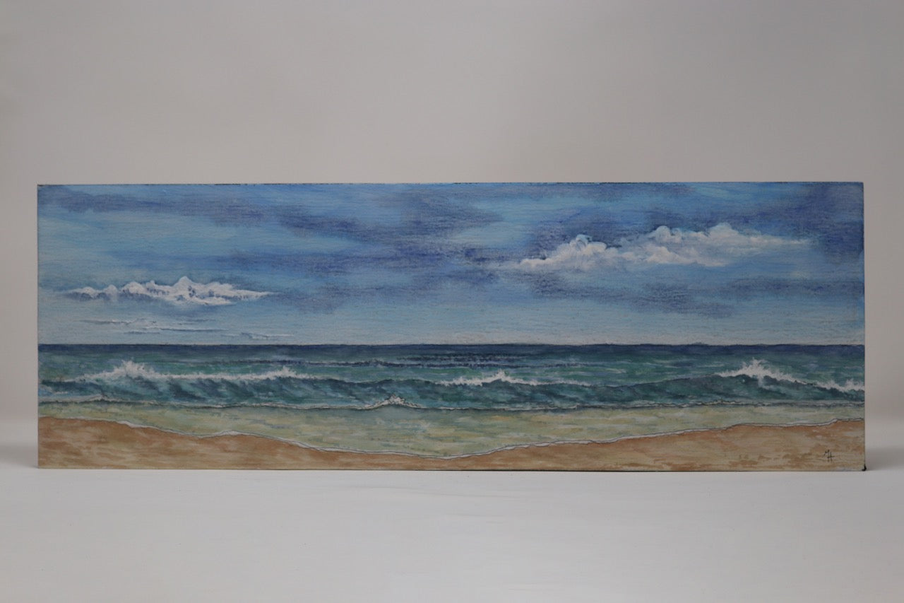 Michael Hilbig - 7"x20" Watercolor Painting on Wood